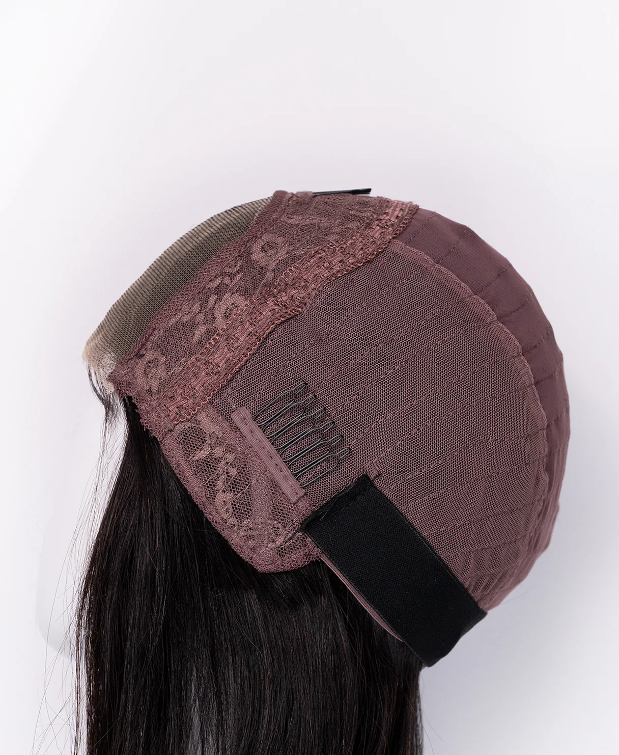 put on & go pre-cut lace bob human wig - 10" natural black. - Image 7