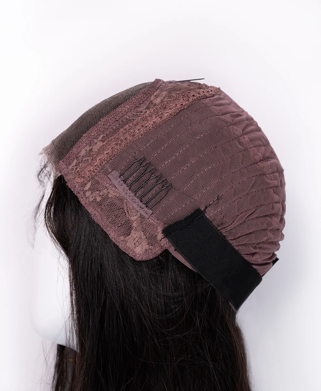 put on & go pre-cut lace long bob human wig - 14" natural black. - Image 7