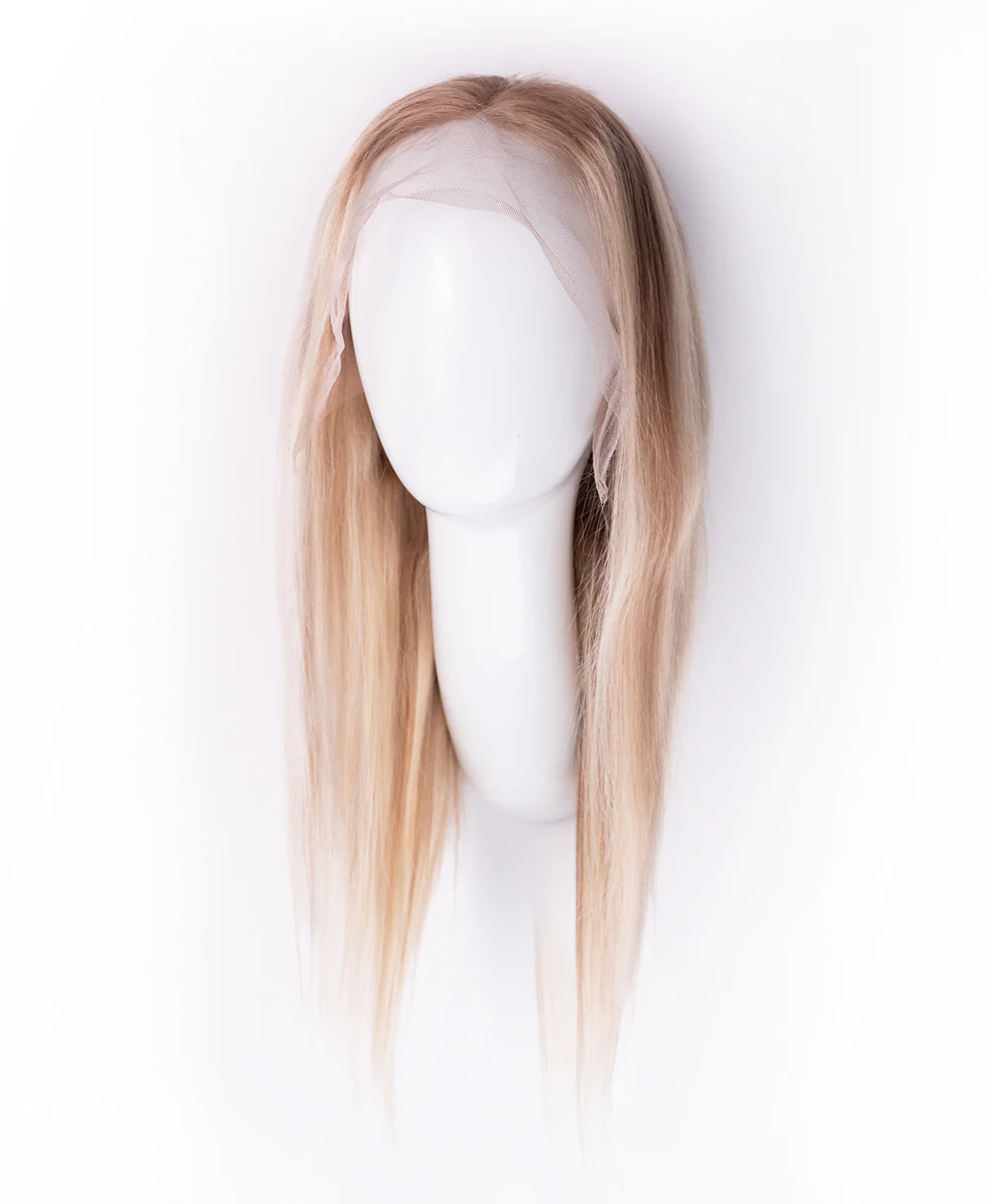 lace front human wig - 14" rooted blonde with highlights. - Image 6