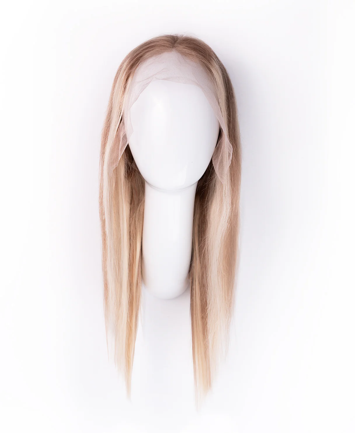 lace front human wig - 14" rooted blonde with highlights. - Image 7