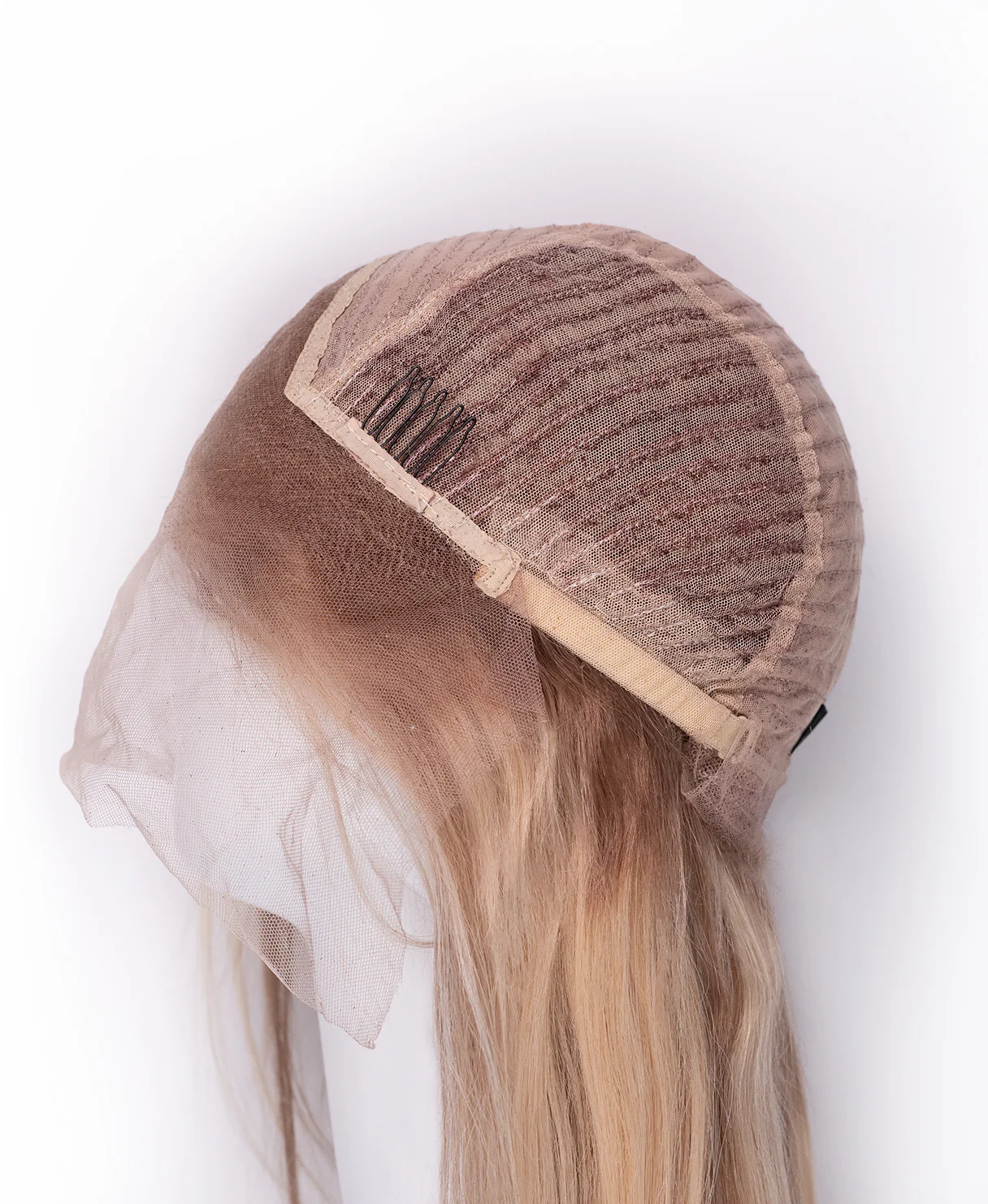lace front human wig - 14" rooted blonde with highlights. - Image 9