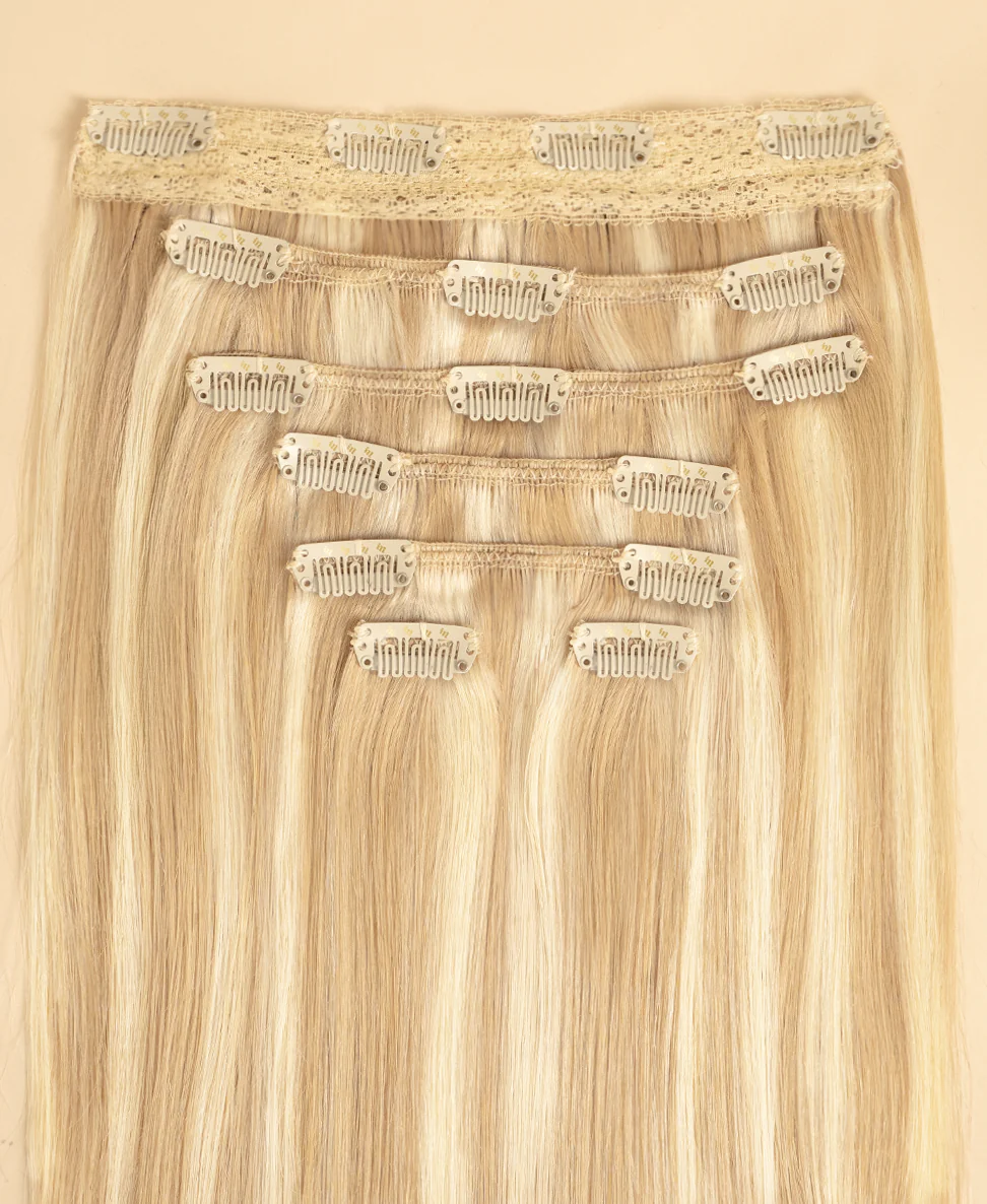 clip-in hair extensions golden highlights. - Image 3