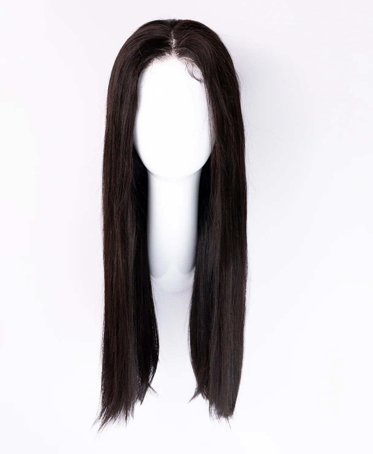 put on & go pre-cut lace straight human wig - 20" natural black. - Image 6