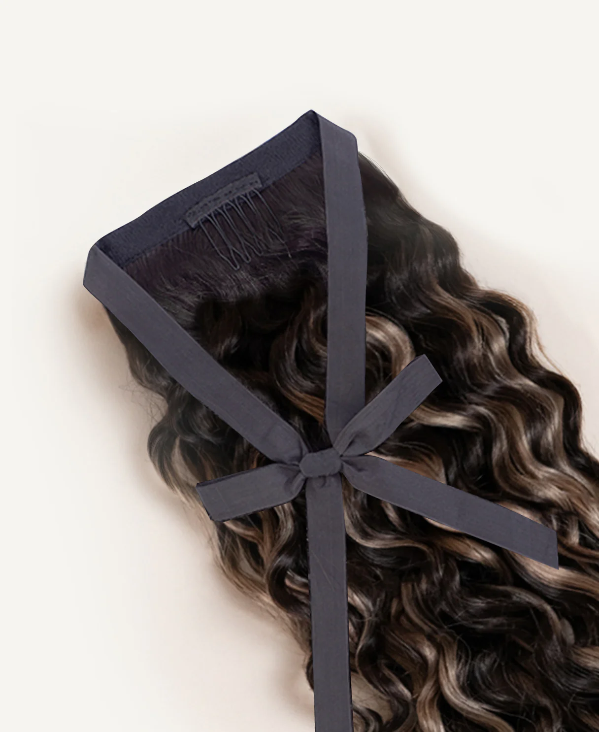 ponytail - curly(3a) ash brown balayage. - Image 4
