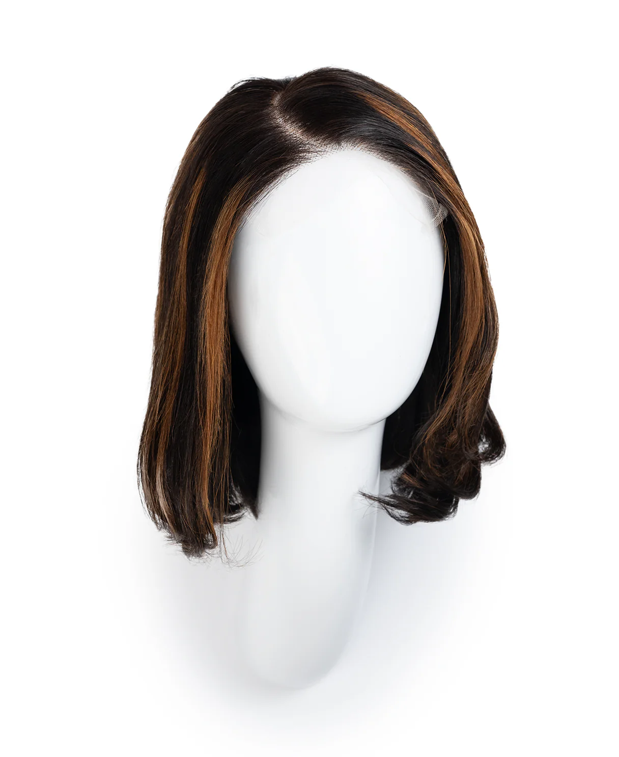 4x4 bob human wig - 10" brown highlights. - Image 7