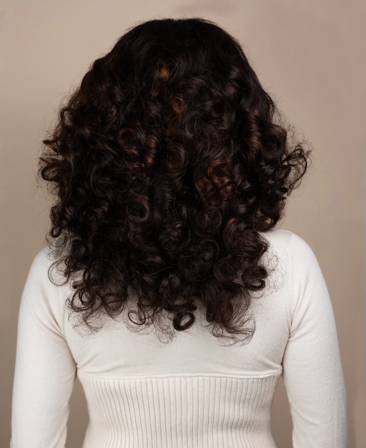 4x4 lace front human wig - 18" 3a curly brown highlights. - Image 10