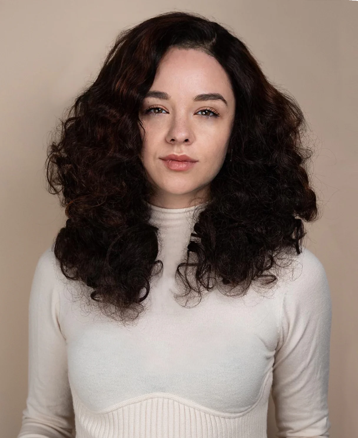 4x4 lace front human wig - 18" 3a curly brown highlights. - Image 12