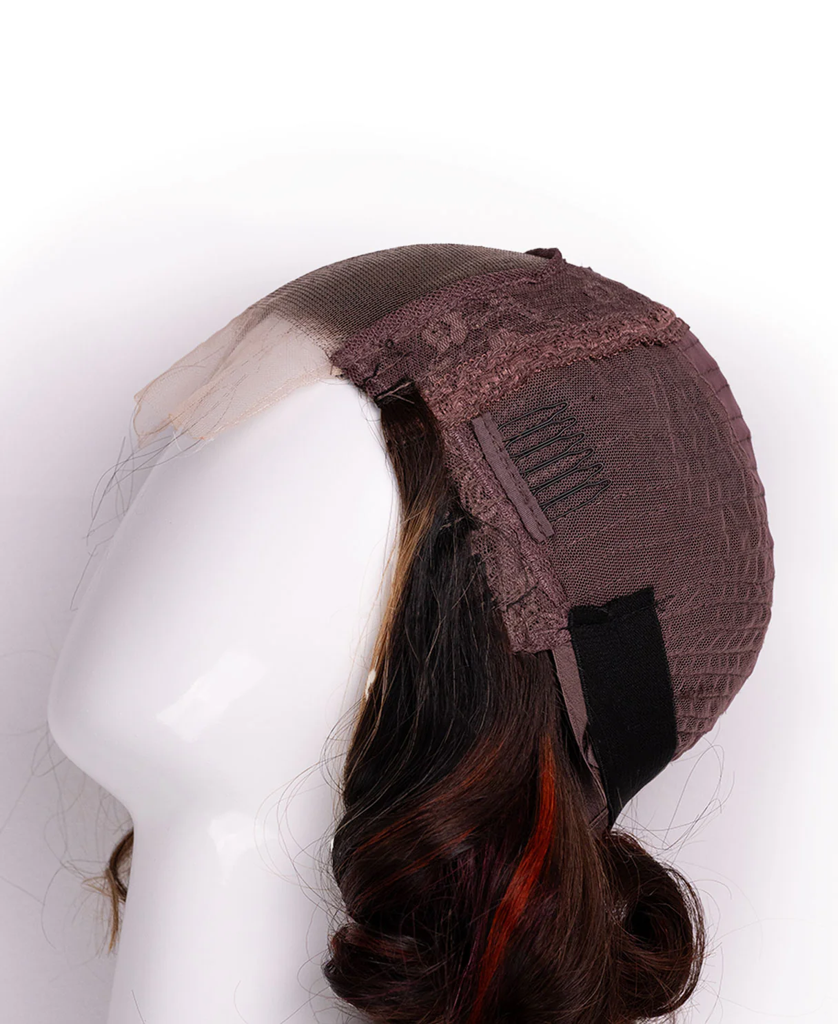 4x4 lace front wig - 10" - brown with colored highlights. - Image 10