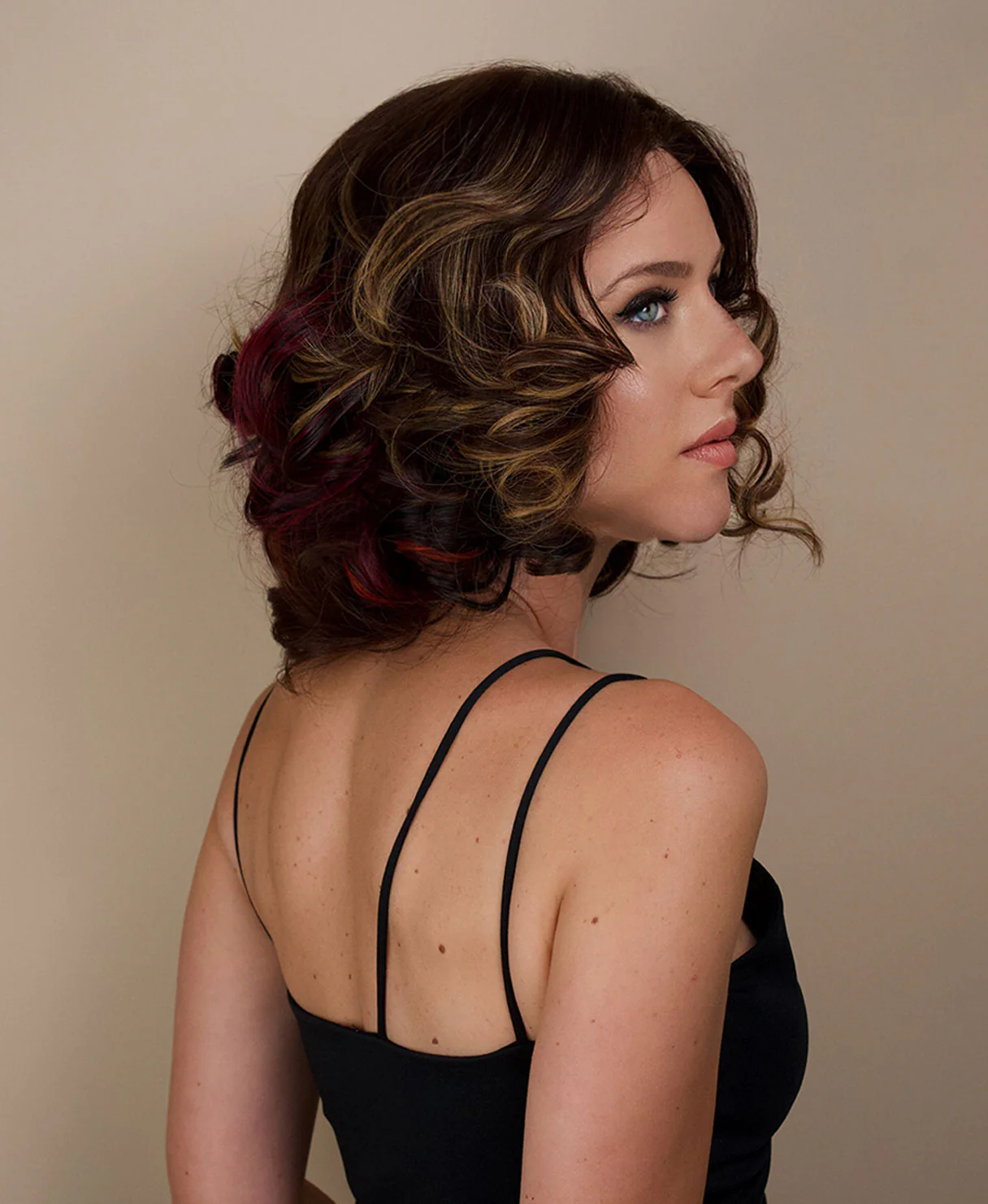 4x4 lace front wig - 10" - brown with colored highlights. - Image 6