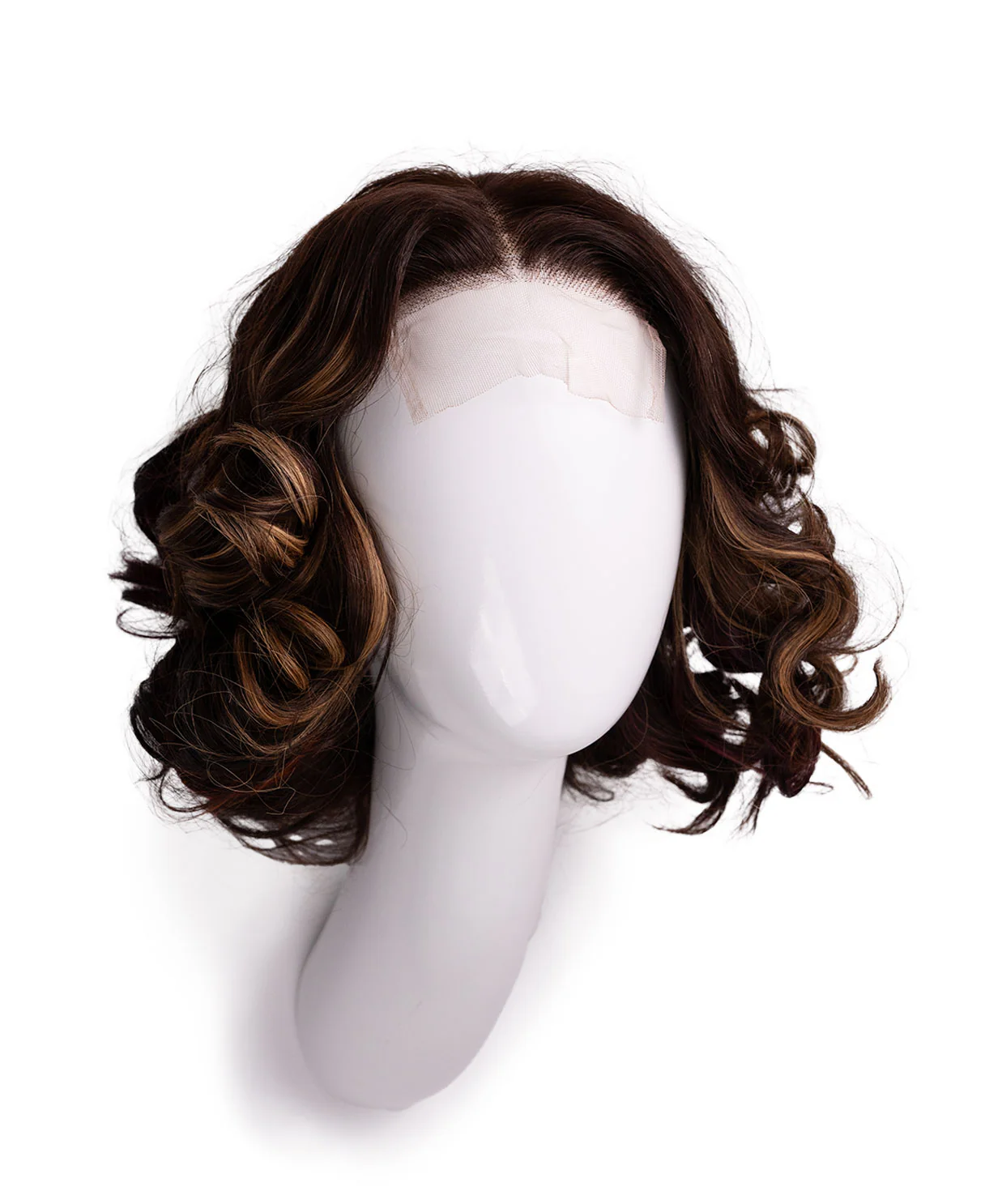 4x4 lace front wig - 10" - brown with colored highlights. - Image 7
