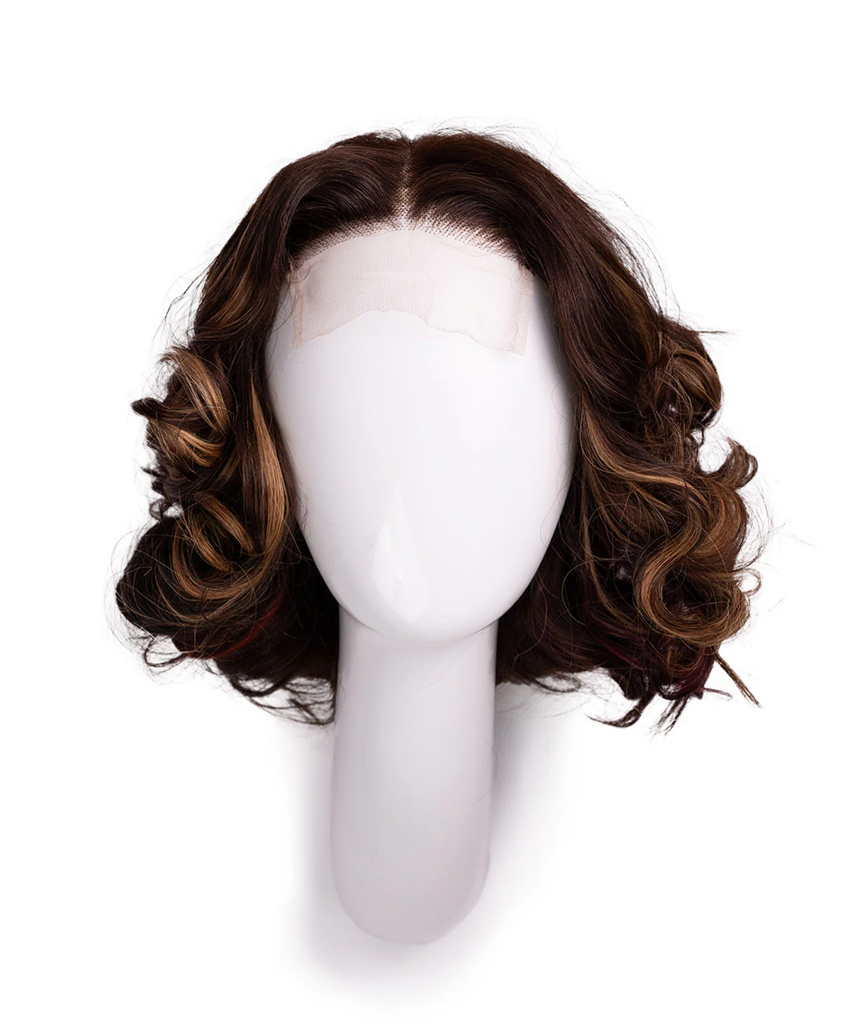 4x4 lace front wig - 10" - brown with colored highlights. - Image 8