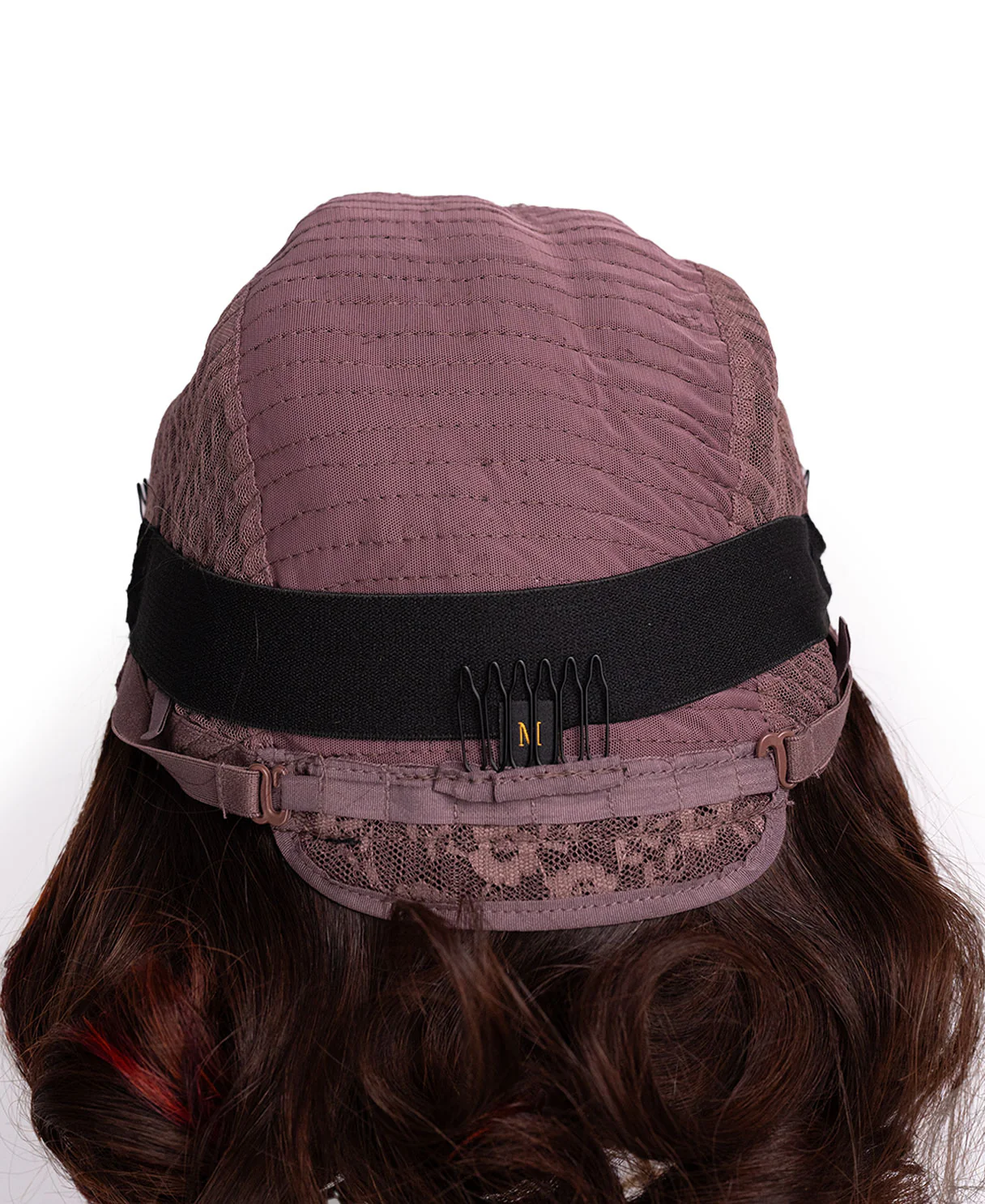 4x4 lace front wig - 10" - brown with colored highlights. - Image 9