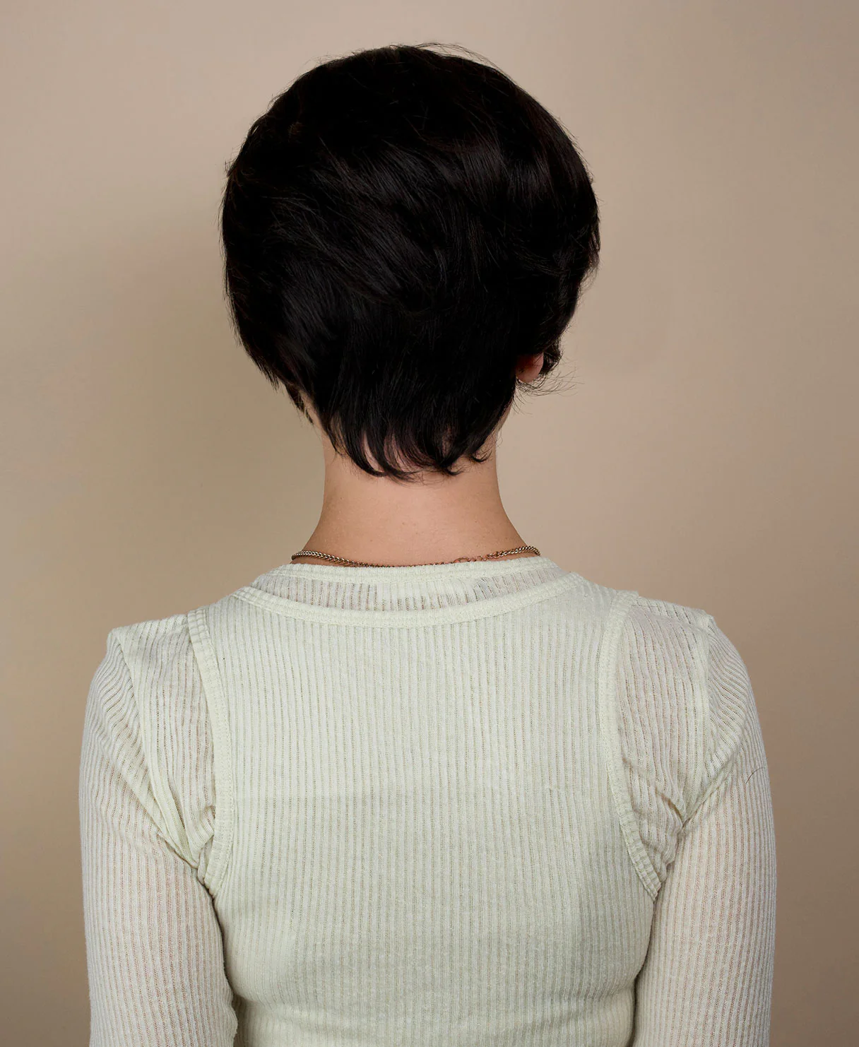 4x4 side bang lace front wig - 6" dark brown. - Image 2