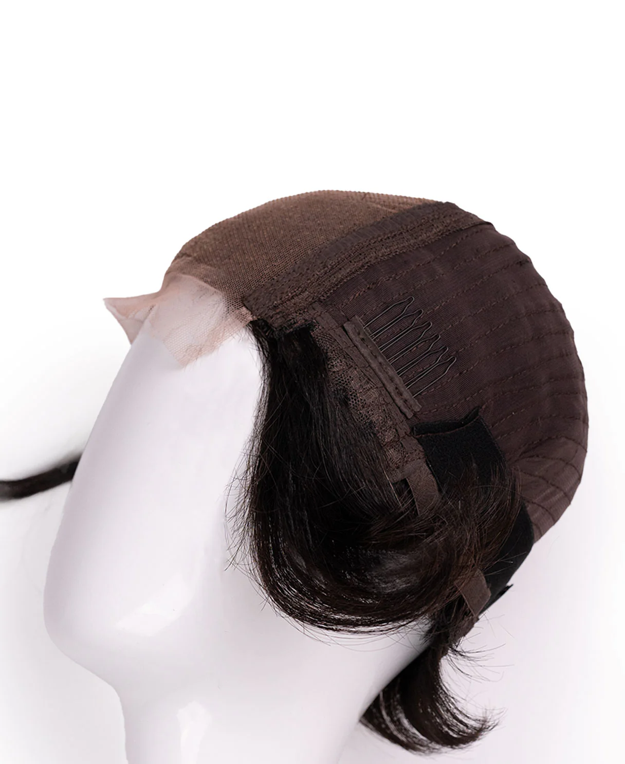 4x4 side bang lace front wig - 6" dark brown. - Image 9