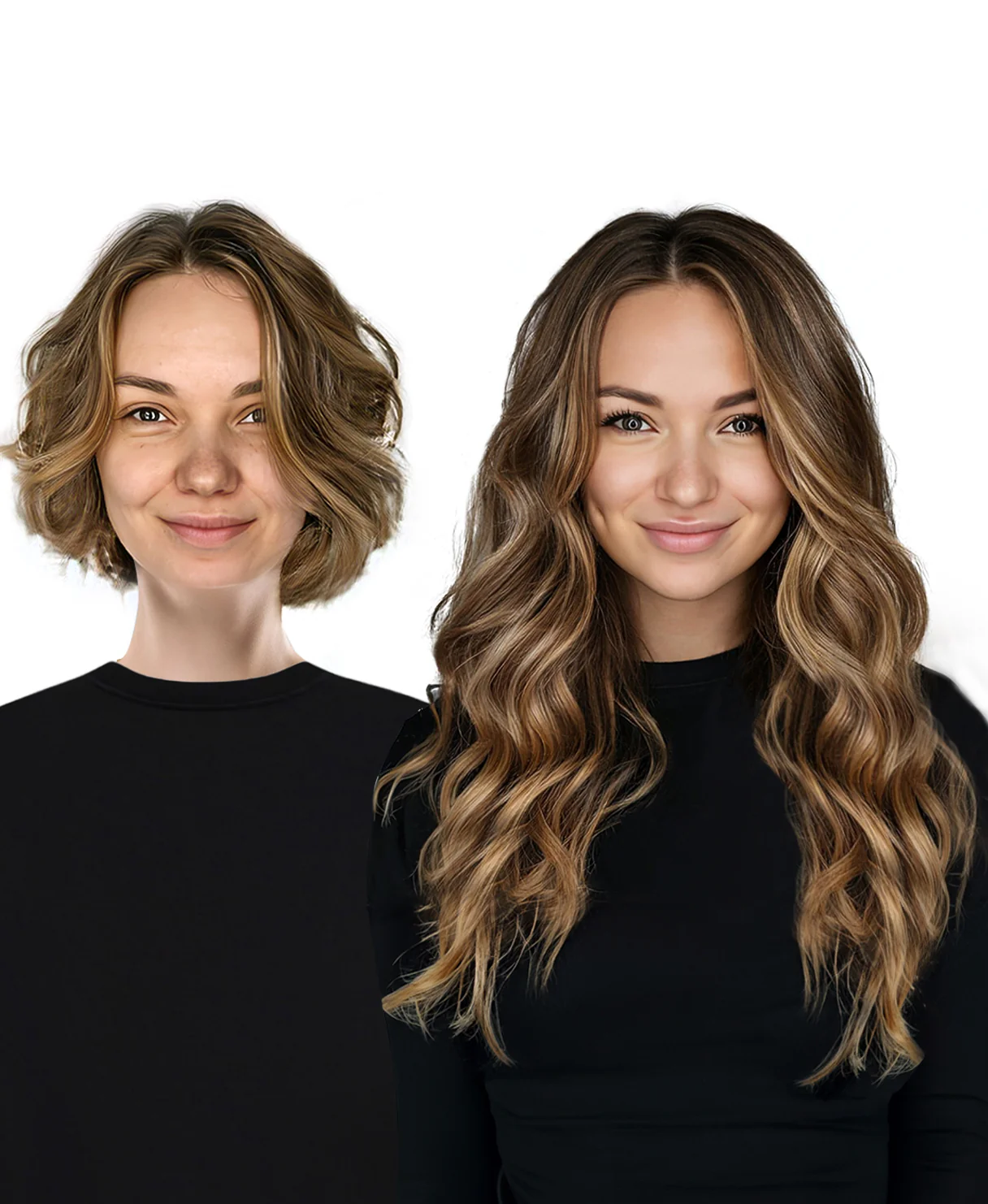 tape-in hair extensions rooted beige highlights. - Image 4