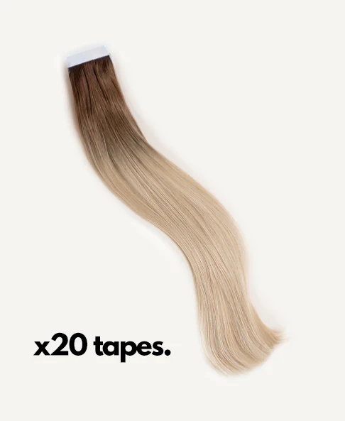 tape-in hair extensions shadow root white blonde. - Image 3