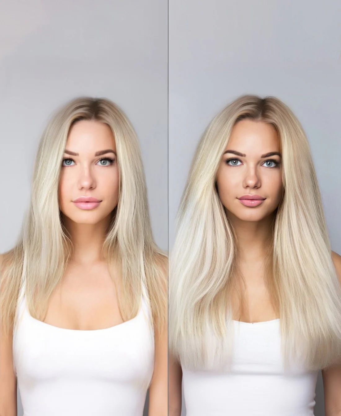 tape-in hair extensions shadow root white blonde. - Image 4