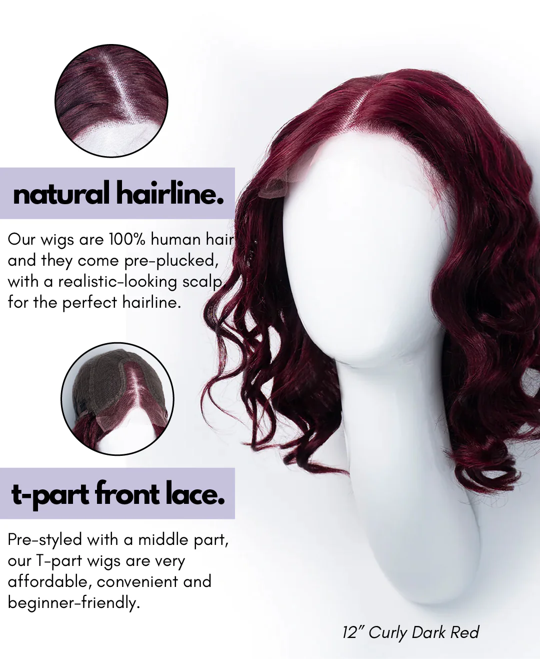 layered lace front human wig - 8" natural black. - Image 11