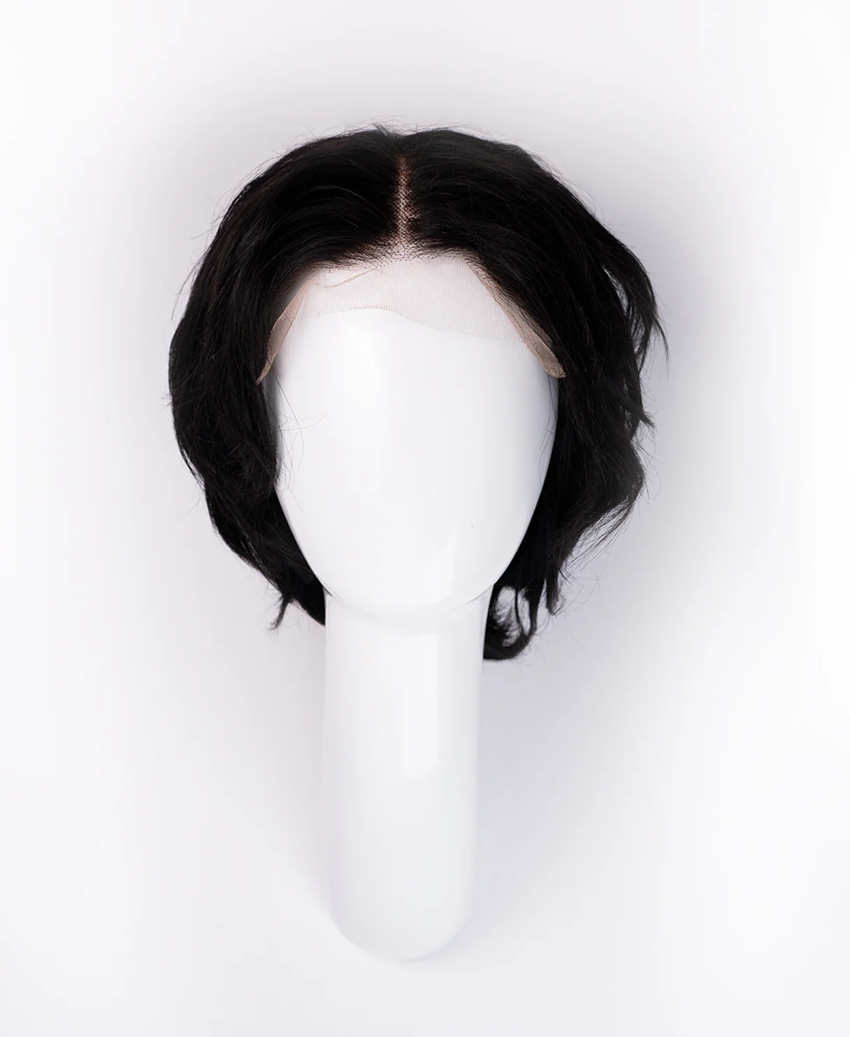 layered lace front human wig - 8" natural black. - Image 7