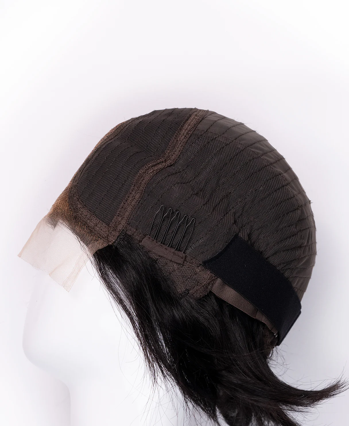 layered lace front human wig - 8" natural black. - Image 9