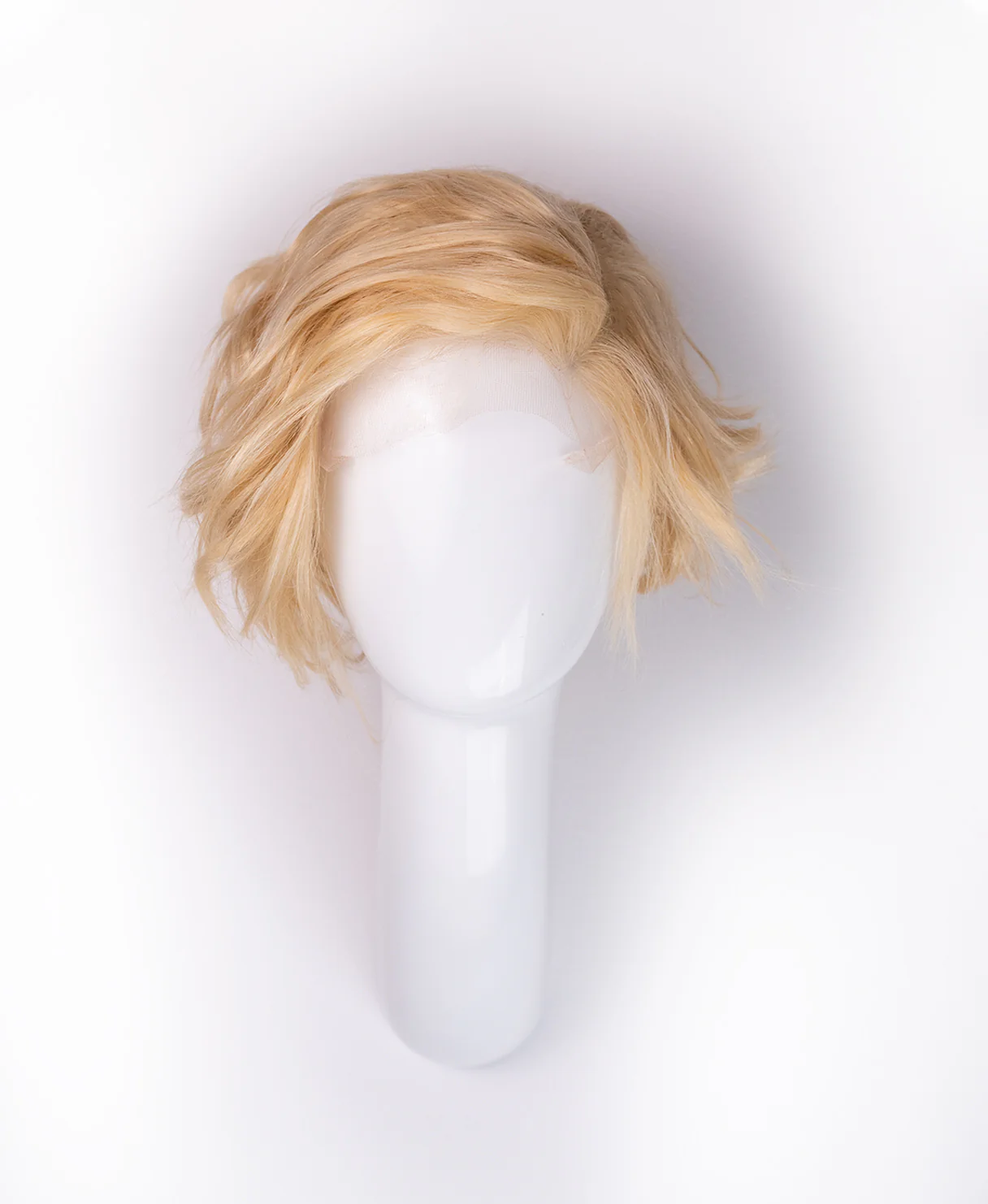 asymmetric wedge human wig - 6" light blonde. - Image 6