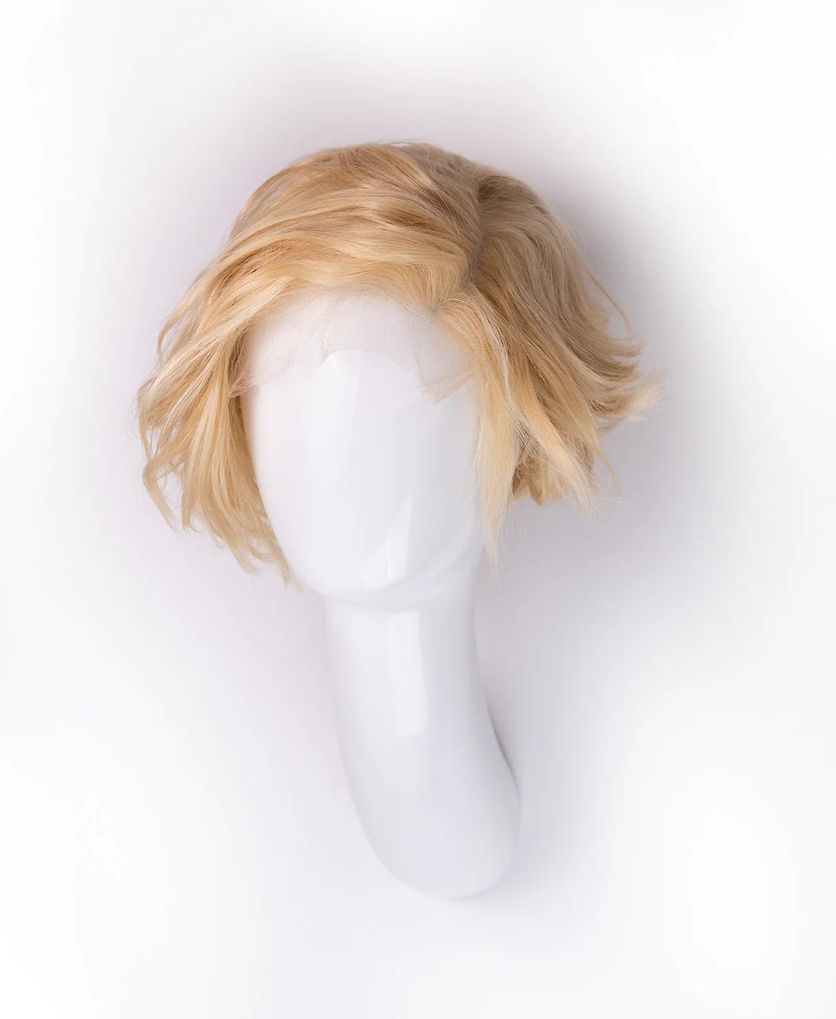 asymmetric wedge human wig - 6" light blonde. - Image 7