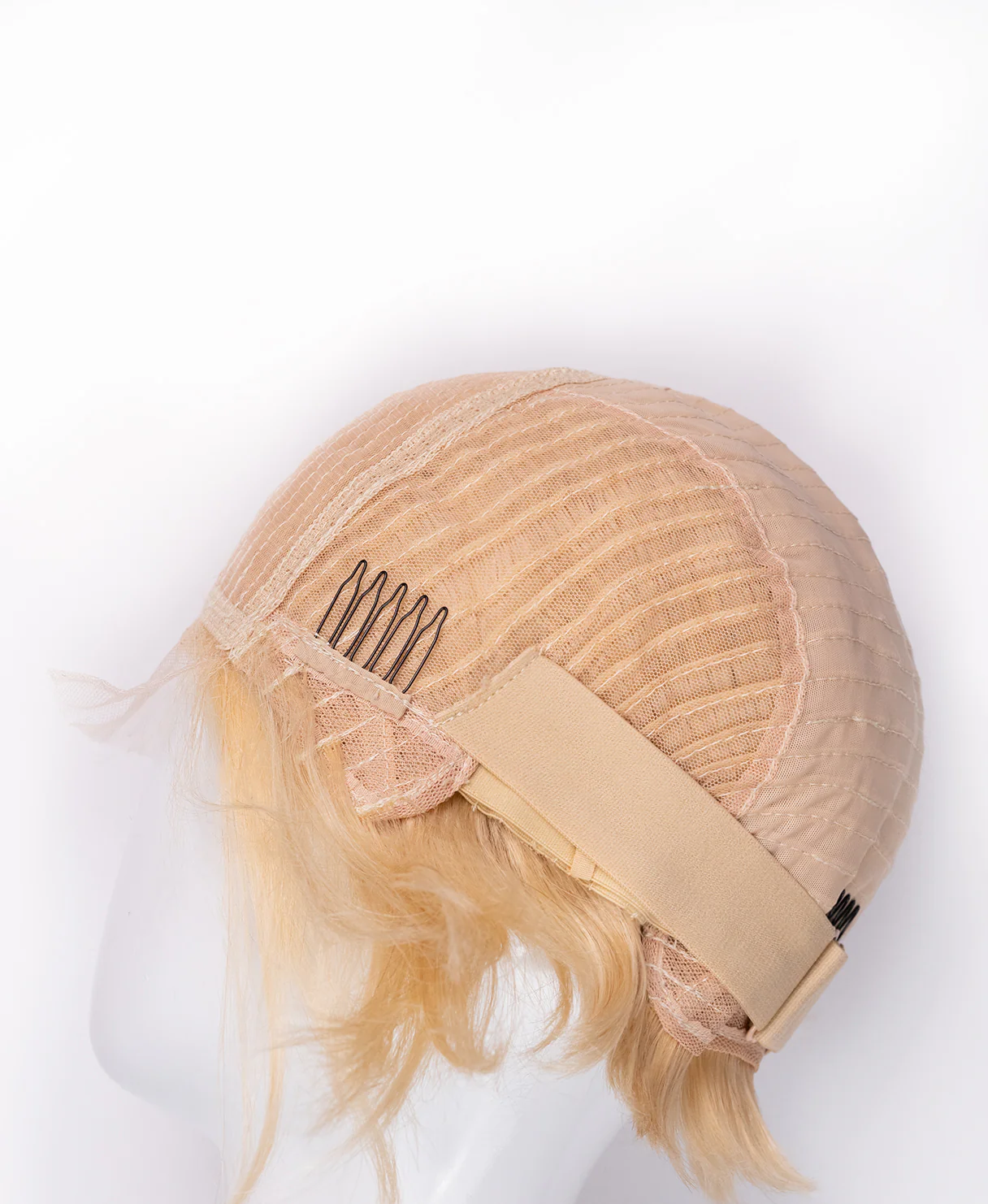 asymmetric wedge human wig - 6" light blonde. - Image 8