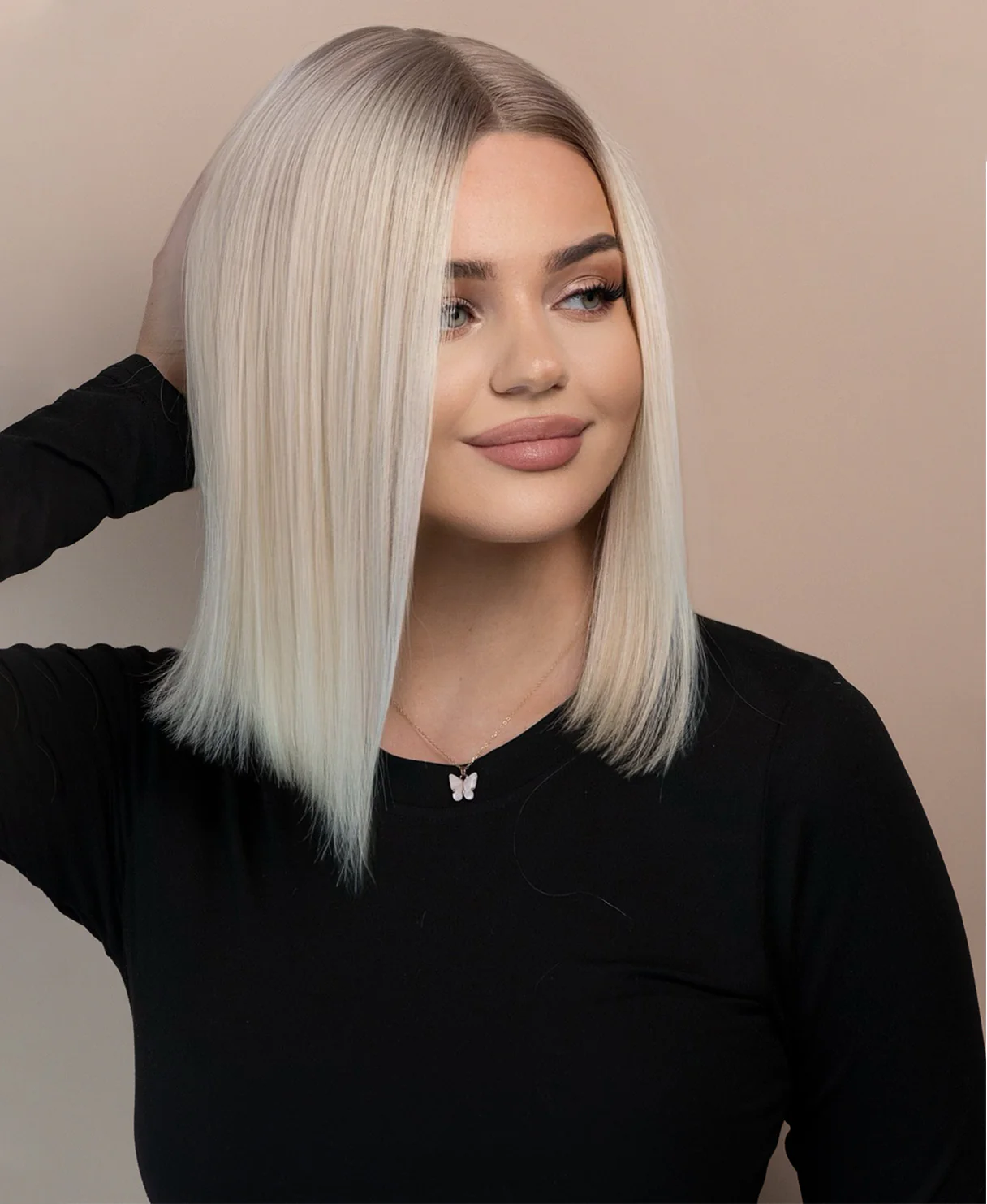 bob wig 12" - rooted platinum blonde. - Image 5