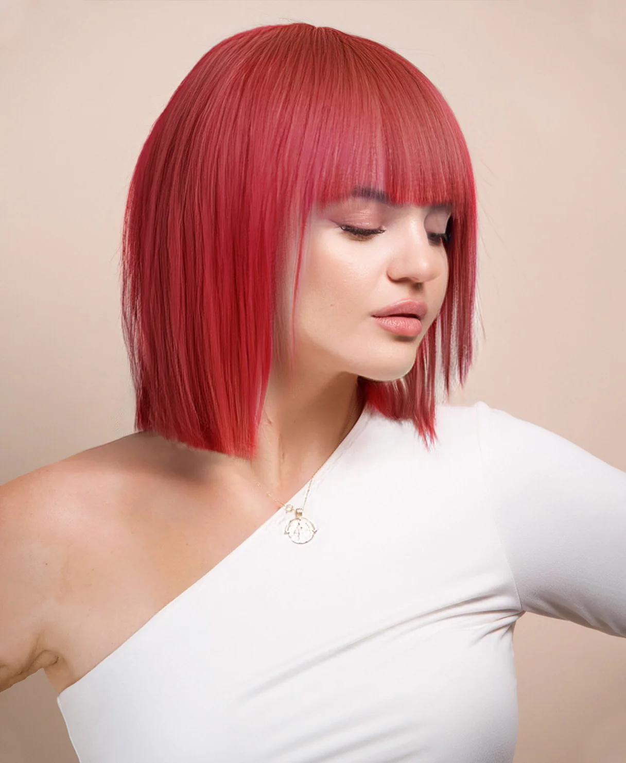 bob wig with fringe - 10" copper. - Image 3