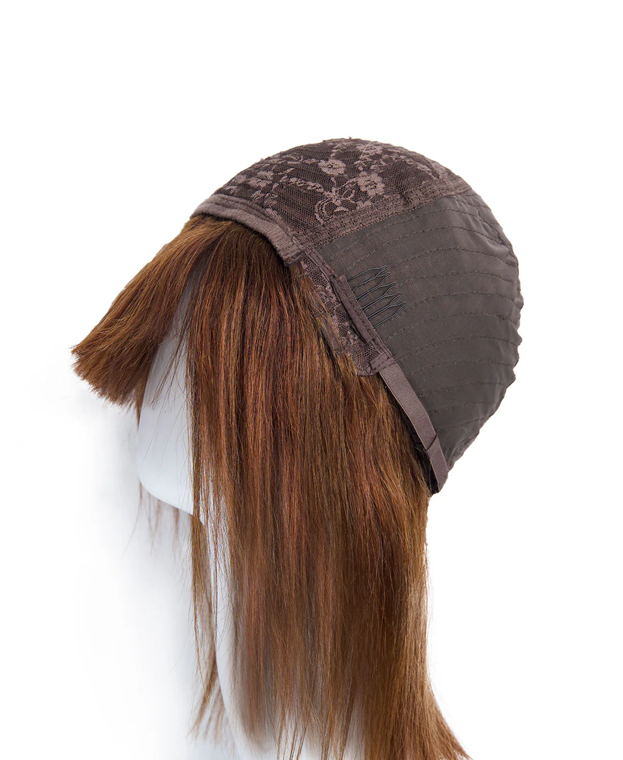 bob wig with fringe - 10" light brown. - Image 7