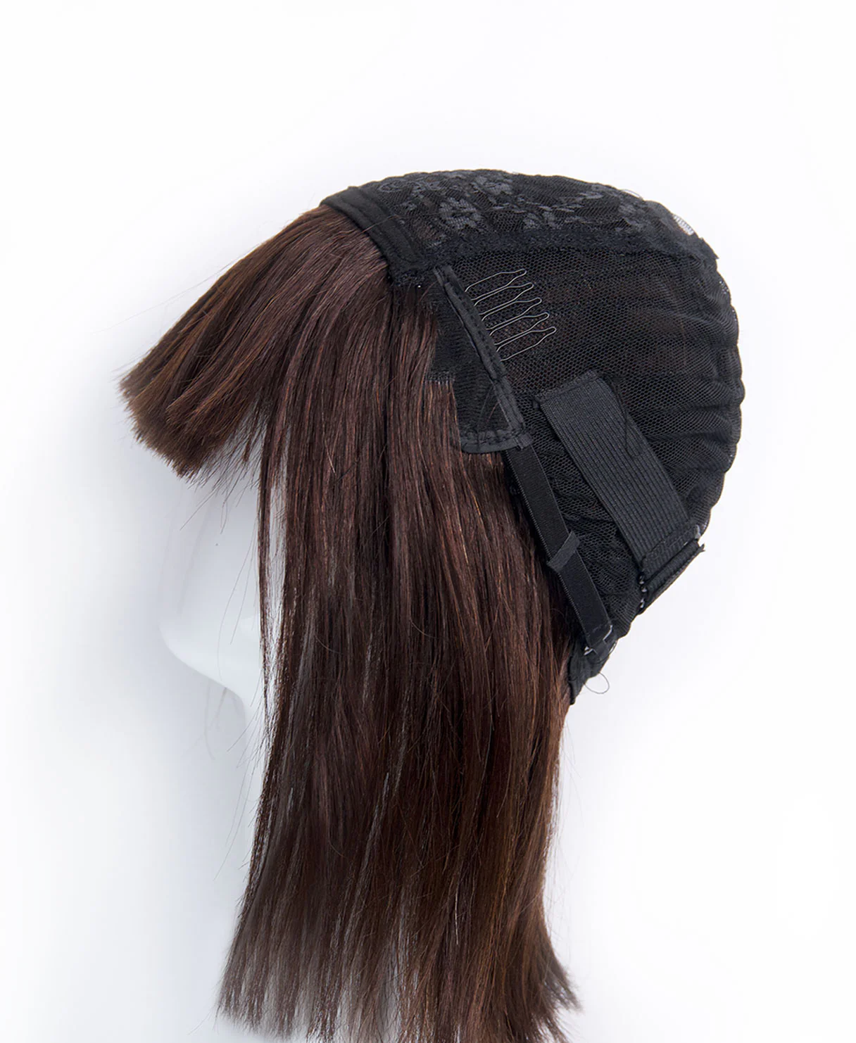 bob wig with fringe - 10" natural black. - Image 7