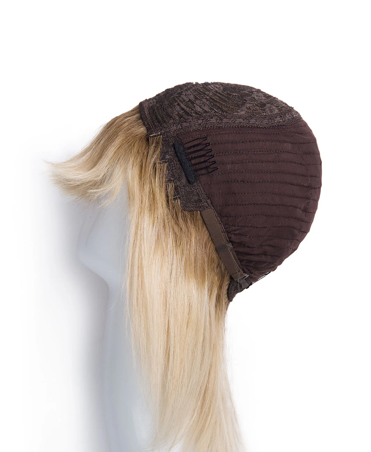 bob wig with fringe - 10" rooted platinum blonde. - Image 7