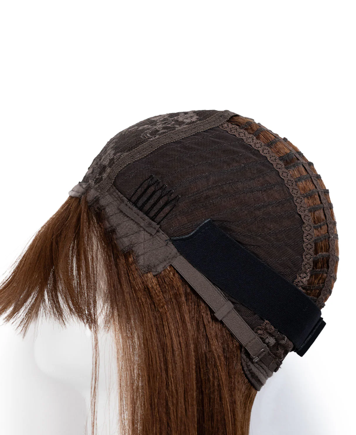bob wig with fringe - 12" highlighted ash brown. - Image 7