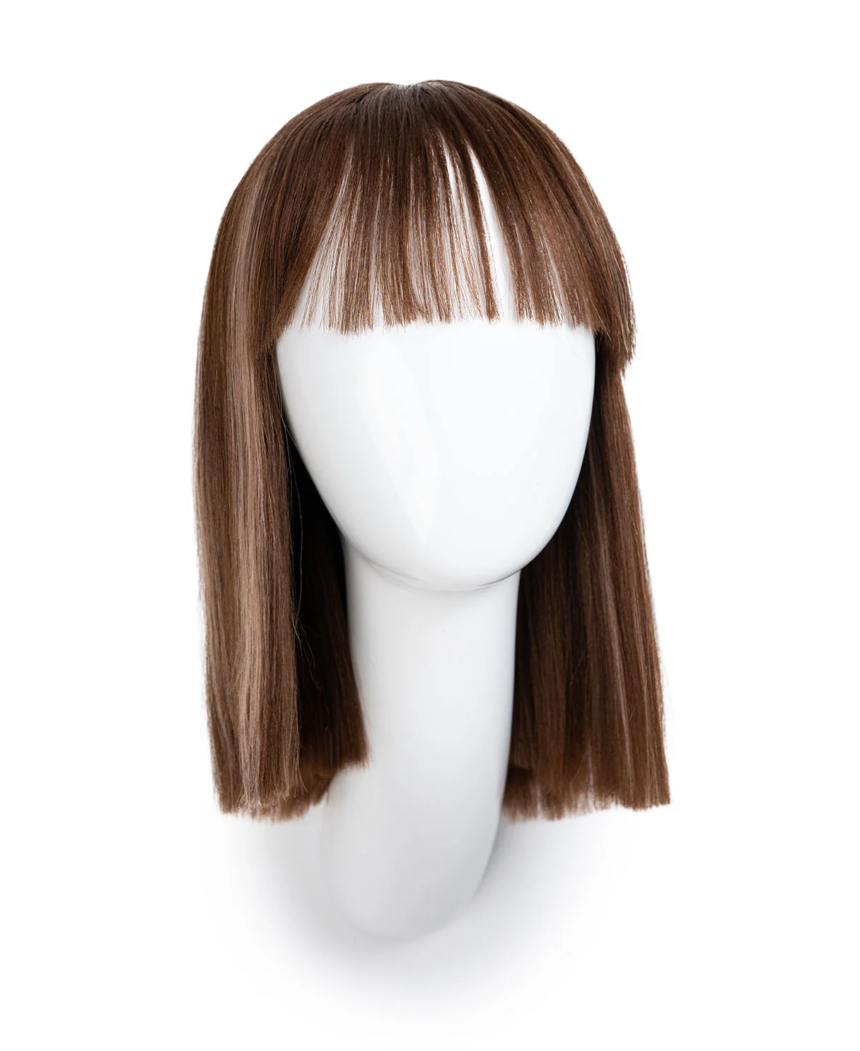 bob wig with fringe - 12" highlighted ash brown. - Image 9