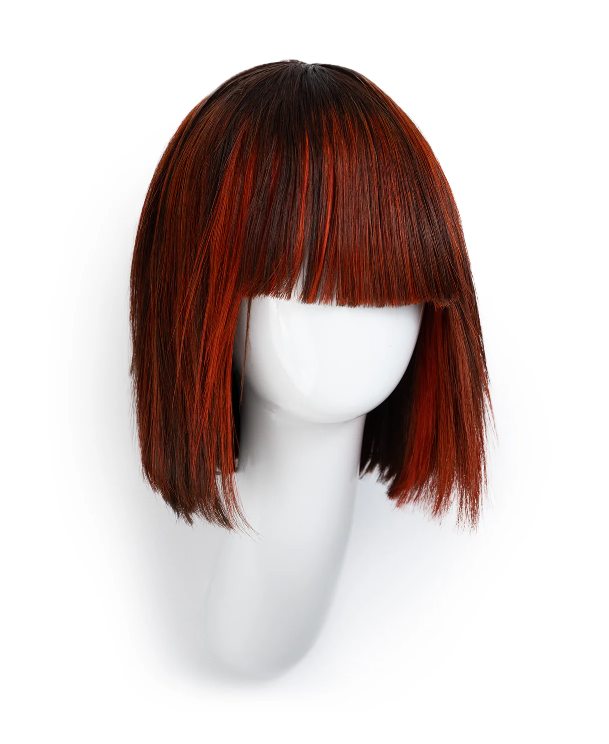 bob with fringe human wig - 8" red highlights. - Image 5