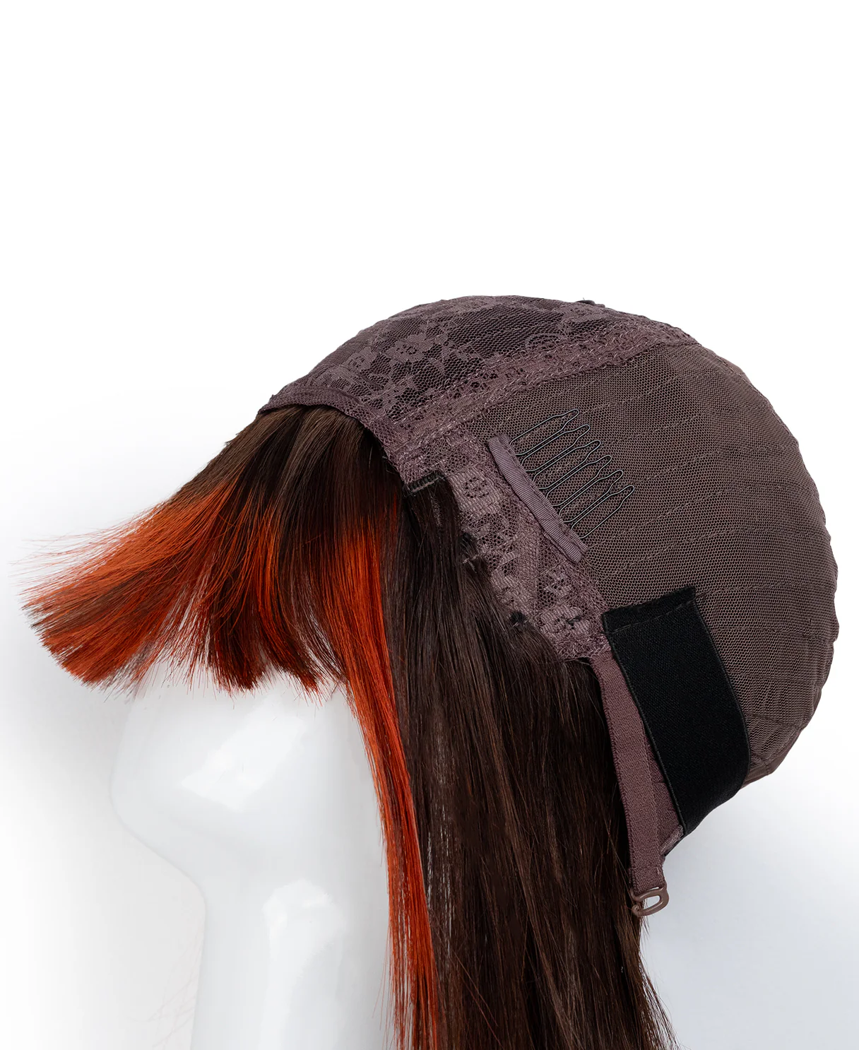 bob with fringe human wig - 8" red highlights. - Image 6