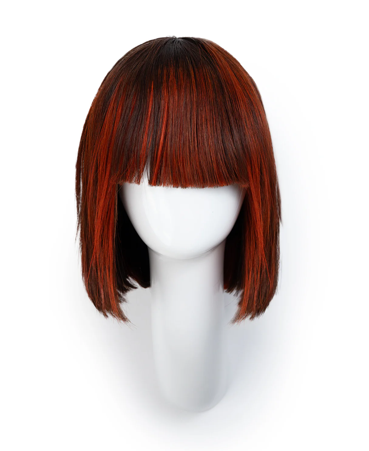 bob with fringe human wig - 8" red highlights. - Image 8