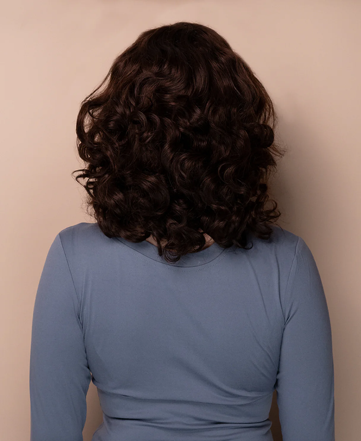 bouncy curls human wig - 12" rooted brown. - Image 2
