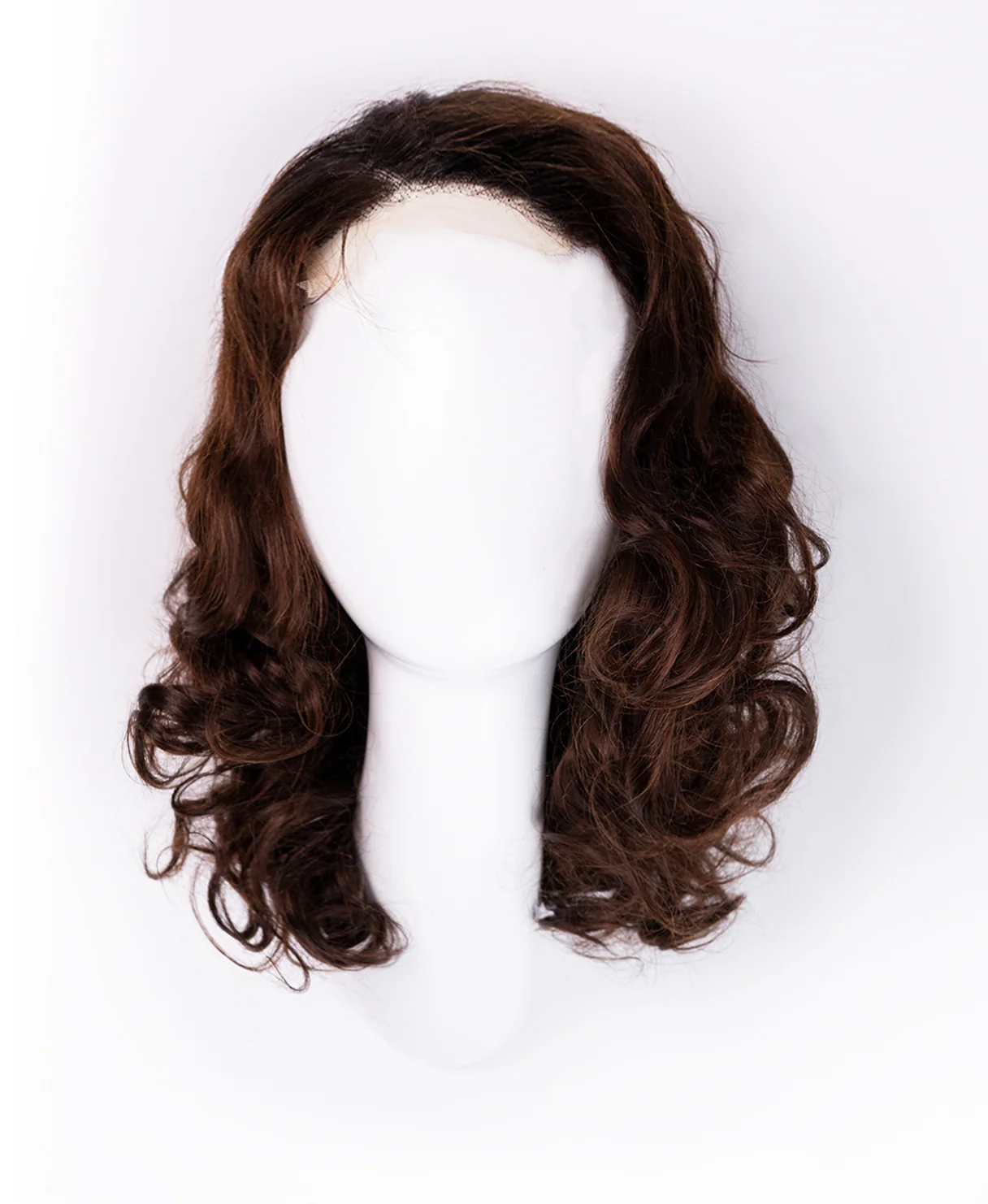 bouncy curls human wig - 12" rooted brown. - Image 5