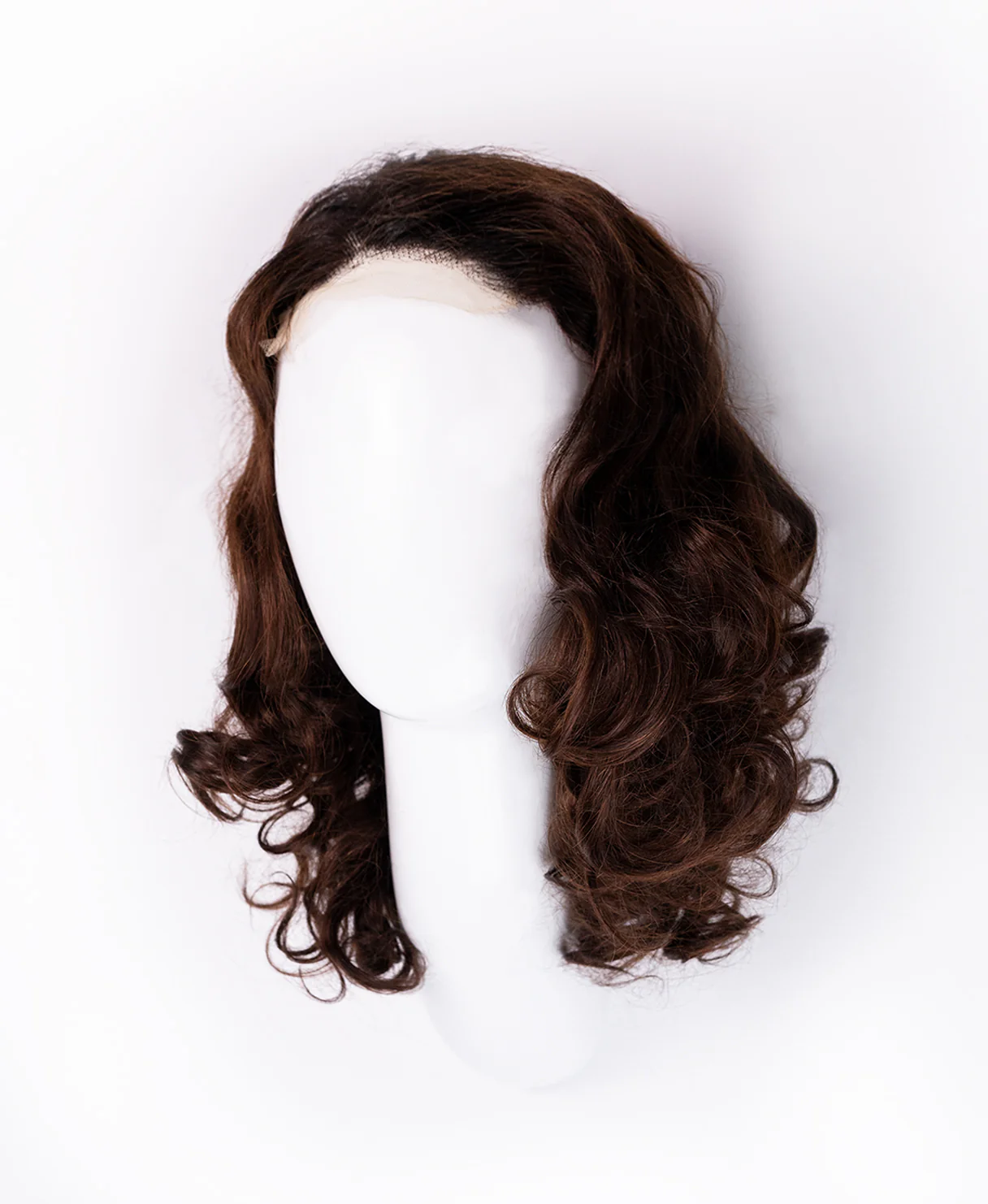 bouncy curls human wig - 12" rooted brown. - Image 6