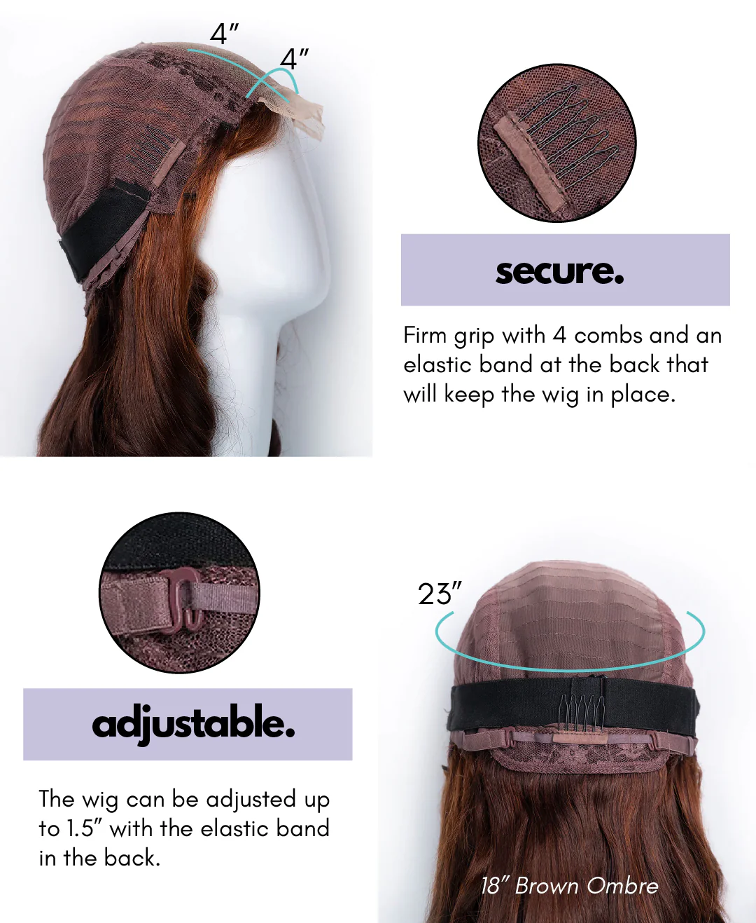bouncy curls human wig - 16" medium brown. - Image 11