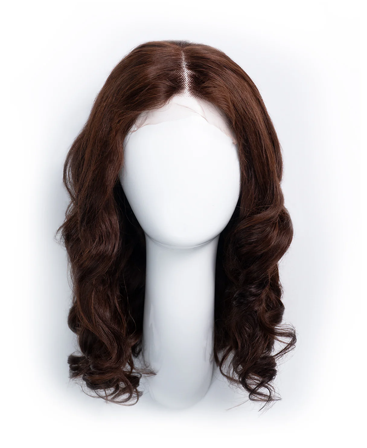 bouncy curls human wig - 16" medium brown. - Image 6
