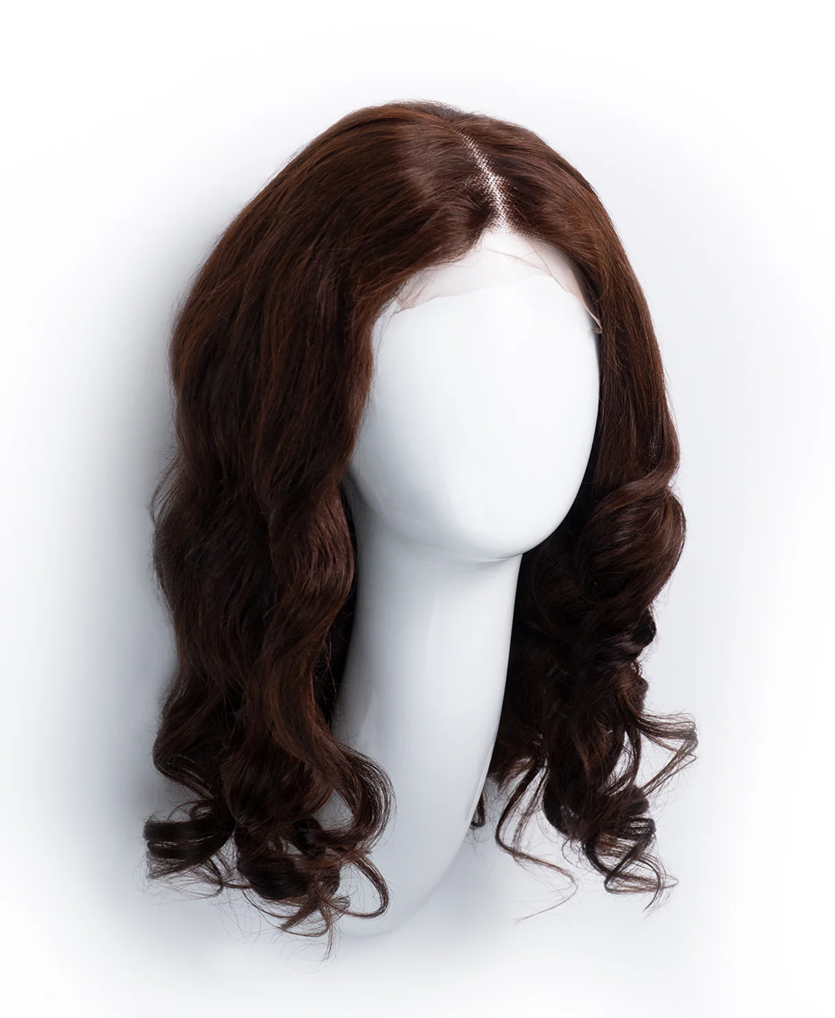 bouncy curls human wig - 16" medium brown. - Image 7