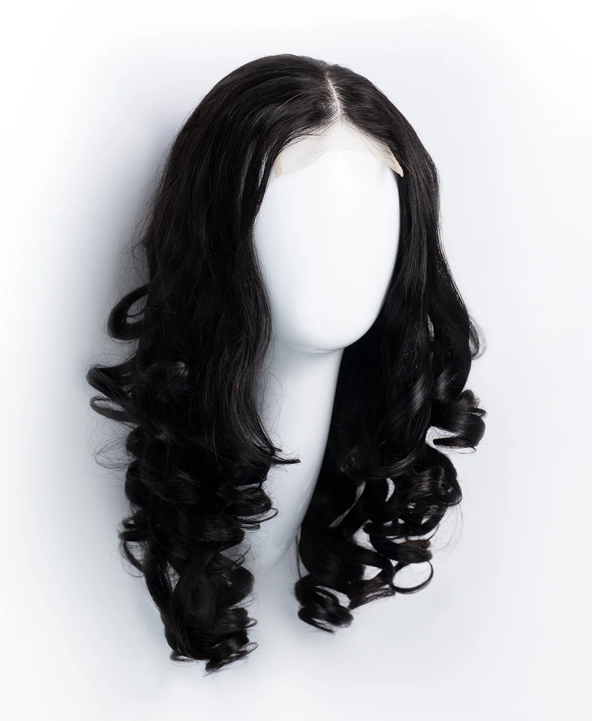bouncy curls human wig - 18" natural black. - Image 7