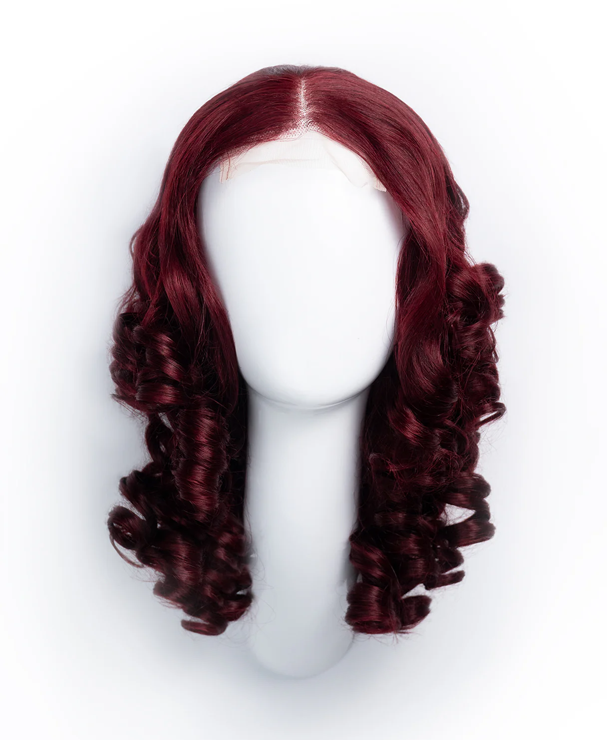 bouncy curls human wig - 14" dark red. - Image 7