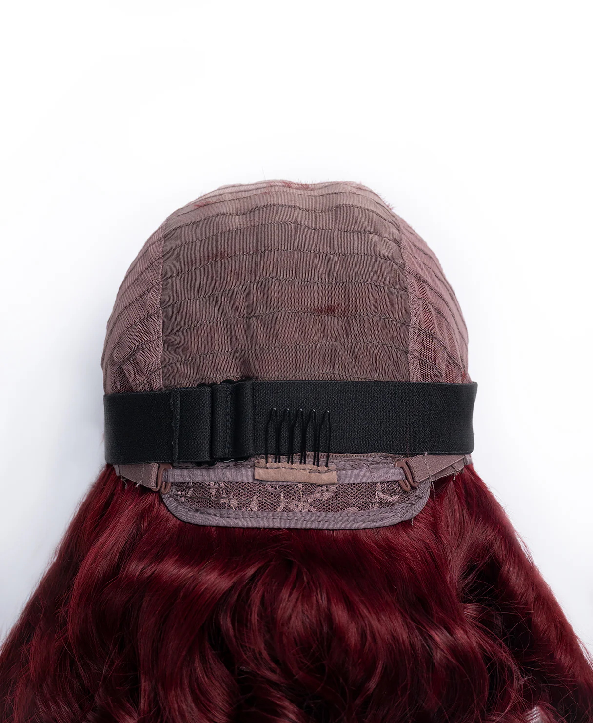 bouncy curls human wig - 14" dark red. - Image 8