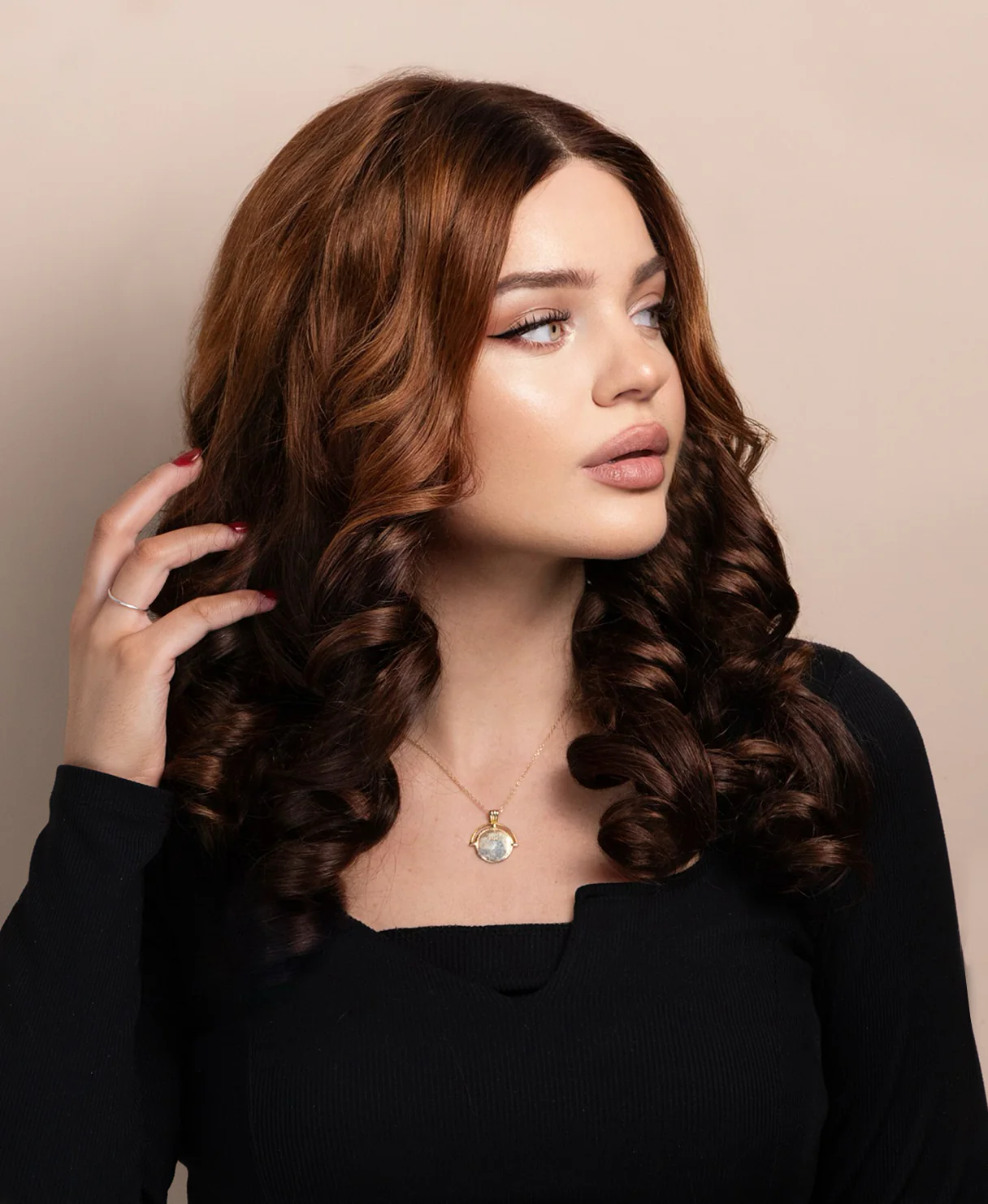 bouncy curls human wig - 18" brown ombre. - Image 3