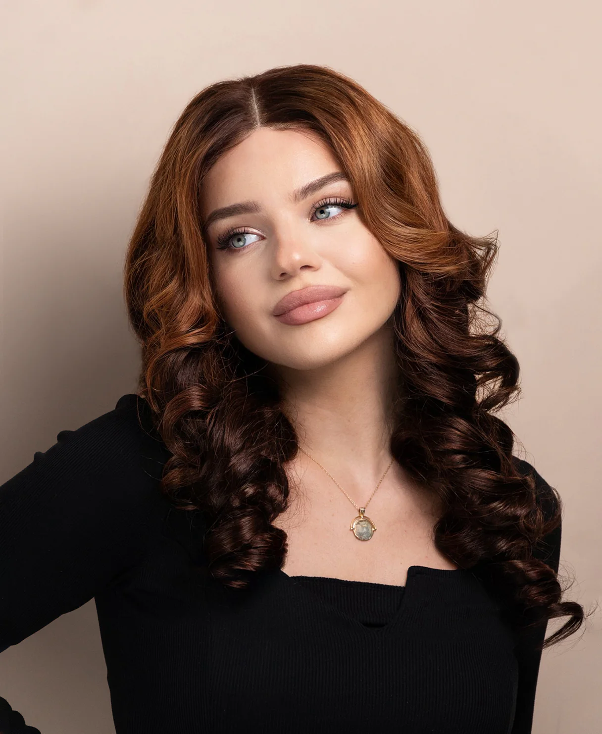 bouncy curls human wig - 18" brown ombre. - Image 4