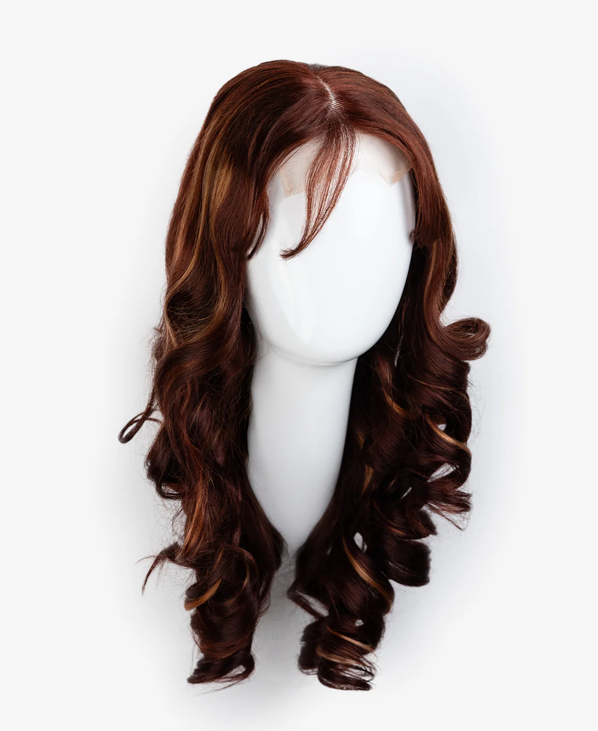 bouncy curls with bangs human wig - 18" auburn balayage. - Image 11