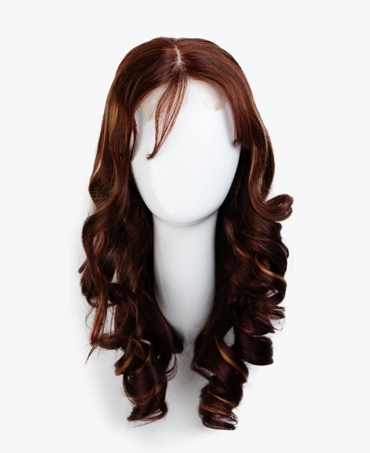 bouncy curls with bangs human wig - 18" auburn balayage. - Image 12